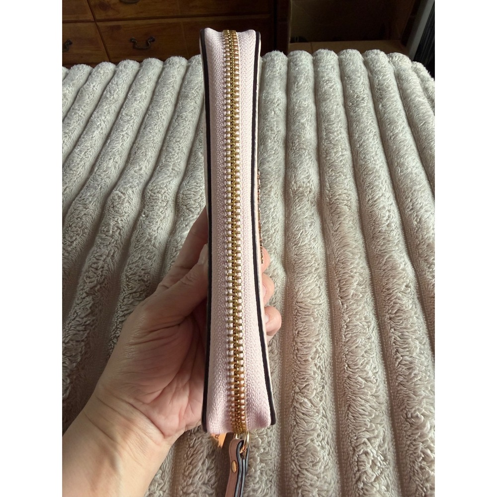 Michael Kors Jet Set Travel Large Flat Smartphone Wallet Blossom Pink Leather - Picture 10 of 13